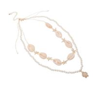 HOOTNEE Collana Di Conchiglie Ciondolo Forma Di Testuggine Oceano Gioielli Da Spiaggia Doppio Livello Accessori Estivi Per Donne
