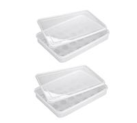 HOOTNEE Contenitore Coperchio Trasparente per Uova in Plastica 2 Pezzi Salvaspazio Organizer Porta Uova da Frigo per Frigorifero Casa Cucina