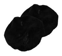 HOOTNEE Copriwater Imbottito in Morbido Peluche Nero Set 2 Pezzi Lavabile in Lavatrice Fodera Protettiva per Sedile WC Rotondo e Oblunga Copriwater Spesso per Bagno Protezione