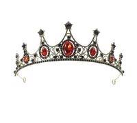 HOOTNEE Corona Barocca da Donna Nero, Copricapo per Sposa e Festa, Accessorio Leggero ed Ecocompatibile per Cerimonie e Fotografie, Fascia Decorativa per Abiti Nuziali