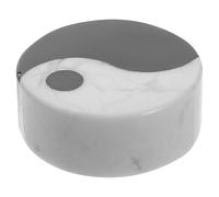 HOOTNEE Decorazione da Tavolo Otto Diagrammi in Pietra Naturale Bianca e Ossidiana Nera Ornamento Yin Yang Stabile per Casa Soggiorno e Studio Accento Elegante per Arredamento Moderno