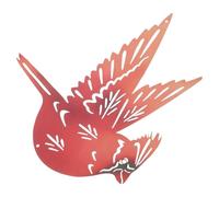 HOOTNEE Decorazione Murale Scultura Versatile e Artistica a Forma di Volatile in Ferro Rosso per Giardino Esterno e Patio per Pareti Esterne