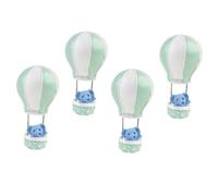 HOOTNEE Decorazioni per Torta Compleanno Elefante e Mongolfiera in Resina Sintetica, Set da 4 Pezzi per Decorare e Fotografare Dolci