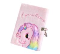 HOOTNEE Diario Segreto Unicorno in Peluche Morbido per Bambine con Serratura Taccuino Portatile per Scrivere Regalo per Ragazze per Diario Viaggi e Scrittura Creativa