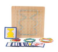 HOOTNEE Geoboard in Legno Educativo Per Ragazzo Ragazza Scuola Elementare Tavola Multiattività Montessori Con Pin Board Creativa Per Imparare La Geometria e Sviluppare Immaginazione