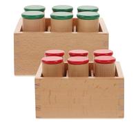 HOOTNEE Giocattolo Sensoriale in Legno Montessori Cilindro Sonoro, Set Educativo per Sviluppo Cognitivo e Uditivo, Stimola Abilità Manuali e Memoria, Adatto per Primi Anni di Vita