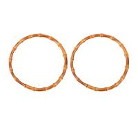 HOOTNEE Manici per Borse Rotondi in Legno di bambù 2 Pezzi per Borse Fatte a Mano e Accessori Fai da Te