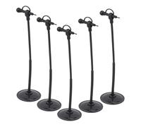 HOOTNEE Microfono Miniatura per Casa delle Bambole 5Pezzi Accessorio Decorativo Realistico in Plastica Nero per Stanza da Concerto, Narrazioni e Divertimento dei Ragazzo Ragazza