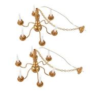 HOOTNEE Mini Lampada a Sospensione Decorativa per Micro Paesaggistica, 2 Pezzi Lampade da Soffitto Luminose in Miniatura Luce Bianca Calda, Accessori per Scene in Mini Casa e Modellismo,