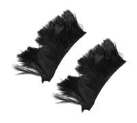 HOOTNEE Parrucca da Casco da Snowboard 2 Pezzi in Fibra Chimica Nera Decorazione Cosplay Casco Motociclista Accessorio per Eventi a Tema e Guida Quotidiana