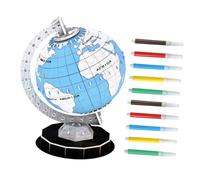 HOOTNEE Puzzle Educativo Globo Terra per Kit DIY da Assemblare con Pennelli Giocattolo Didattico per Sviluppare Creatività e Coordinazione Mano-occhio Regalo Istruzione Geografia