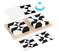 HOOTNEE Puzzle Rompicapo in Legno Set di Blocchi per Costruzioni Ragazzo Ragazza, Gioco Educativo Portatile 32 Pezzi Robusti e 40 Carte Sfida, per Viaggi e Sviluppo Cognitivo