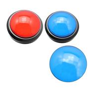 HOOTNEE Risponditore Digitale 2 Pezzi con Grandi Pulsanti LED Rossi e Blu per Giochi, Cicalino Elettronico per Competizioni e Quiz, Giocattolo Buzzer Senza Batteria per Feste