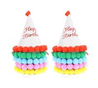 HOOTNEE Set 10 Pezzi Cappelli a Cono per Feste di Compleanno Pompon Glitterato, Cappelli di Buon Compleanno, Copricapo da Festa Colorato per Decorazioni Party Colore Colore Casuale