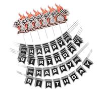 HOOTNEE Set 6 Striscioni a Bandiera a Scacchi per Feste di Compleanno a Tema Auto da Corsa Decorazioni Sospese per Eventi Racing Forniture Salvaspazio per Party e Ragazzi