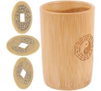 HOOTNEE Set di Divinazione i Ching Vaso di bambù della Fortuna Monete di Rame per Giochi di Predizione e Secchio in bambù Resistente Accessori Tradizionali per Pratiche Feng Shui e