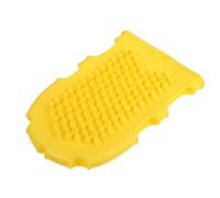 HOOTNEE Spazzola Massaggiante Corpo in Silicone Giallo Doppia Faccia e Design per Inserimento Dita, Esfoliante la Doccia e Massaggi Rilassanti