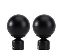 HOOTNEE Staffa per Binario 2 Pezzi Testa Rotonda Decorativa Nera Accessorio per Asta Tappo Decorativo per estremità Supporto per Decorazione Casa e Camera