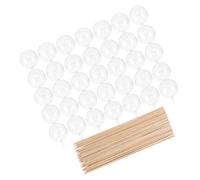 HOOTNEE Supporti per Muffin a Cupola Trasparenti 100 Pezzi con Bastoncini Naturali 50pz per Bouquet di Fiori e Caramelle, Contenitori per Palline di Cioccolato Fai da Te per Tea Party