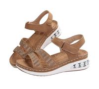 HOOUDO Sandali Bianchi Donna,Sandali Zeppa,Scarpe Estive,Scarpe Bianche,Ciabatte Invernali,Ciabatte Infradito,Bassi Gioiello Argento,Comodi Con Zeppa