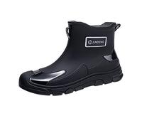 HOOUDO Stivali Texani Donna Stivali Bianchi Donna Texani Neri Bassi Gomma Giardinaggio Scarpe Trekking Waterproof Scarpe da Trekking Waterproof