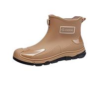HOOUDO Stivali Texani Donna Stivali Bianchi Donna Texani Neri Bassi Gomma Giardinaggio Scarpe Trekking Waterproof Scarpe da Trekking Waterproof