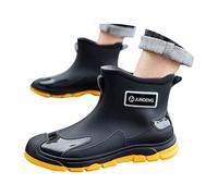 HOOUDO Stivali Texani Donna Stivali Bianchi Donna Texani Neri Bassi Gomma Giardinaggio Scarpe Trekking Waterproof Scarpe da Trekking Waterproof