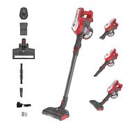 Hoover H-FREE 100 HF122RH 011 Scopa Elettrica Ricaricabile senza Fili, Tecnologia Ciclonica senza Sacco, Potente, Batteria da 22V, Autonomia 40 Min, Grigio e Rosso