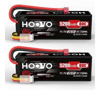 HOOVO 3S Lipo Batteria 11.1 V 5200 mAh 80C Custodia Rigida Lipo Batteria con Deans T Plug RC Batteria per RC Auto Camion Elicottero Rock Crawler Aereo Elicottero Rc Auto Camion Barca (2 Confezioni)