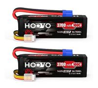 HOOVO 4S Lipo Batteria 14.8V 3700mAh 100C RC Custodia Morbida con Spina EC5 per RC Auto Buggy Elicottero Aereo Barca Quadcopter FPV UAV Droni Hobby (2 Pezzi)
