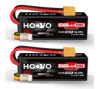 HOOVO 4S RC Batteria 14.8V 6500mAh 120C Lipo Batteria rigida con spina XT90 per RC Buggy Truggy Barca da corsa Drone FPV Hobby