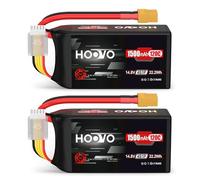 HOOVO Batteria Lipo RC 4S 14,8 V 120 C 1500 mAh con spina XT60 per quadricottero FPV Danaus Vortex FLIP FPV 250S Mini Drone (2 confezioni)