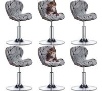 Hoowarm 2/4/6/1 Pezzi Fodera per Sgabello da Bar con Schienale Coperture per Sedie da Pub Copri Sgabello Elasticizzato Coprisedie Antipolvere Lavabili per Cucina della Sala Pranzo(A1,6PCS)