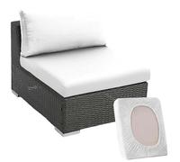 Hoowarm Copri Cuscino Divano da Esterno Copriseduta per Divano Grigio Elasticizzato 1/2/3 posti Copricuscini per Mobili da Giardino, per Patio, Terrazza e Uso Interno/Esterno(Bianco,50-65cm (1pc))
