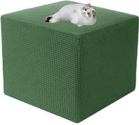 Hoowarm Copri Poggiapiedi Elasticizzato, Rotondo/Quadrato Moderna Copri Pouf,Velluto Jacquard Morbido Copertura Ottomana, Lavabile Fodera per poggiapiedi (Color : A15, Size : 50x50cm/19.6x19.6)