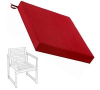 Hoowarm Cuscino per Sedia da Giardino, Quadrato Impermeabili Cuscini di Seduta Esterno Confortevole Cuscini Fodera Rimovibile per cucina interni ed esterni(Rosso,47x41x10cm)