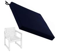 Hoowarm Cuscino per Sedia da Giardino, Quadrato Impermeabili Cuscini di Seduta Esterno Confortevole Cuscini Fodera Rimovibile per cucina interni ed esterni(Blu navy,48x48x15cm)