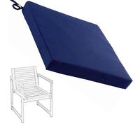 Hoowarm Cuscino per Sedia da Giardino, Quadrato Impermeabili Cuscini di Seduta Esterno Confortevole Cuscini Fodera Rimovibile per cucina interni ed esterni(Blu scuro,30x30x8cm)