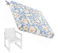 Hoowarm Cuscino per Sedia da Giardino, Quadrato Impermeabili Cuscini di Seduta Esterno Confortevole Cuscini Fodera Rimovibile per cucina interni ed esterni(Patterned blue,40x40x5cm)