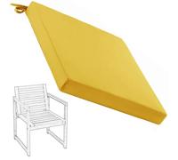 Hoowarm Cuscino per Sedia da Giardino, Quadrato Impermeabili Cuscini di Seduta Esterno Confortevole Cuscini Fodera Rimovibile per cucina interni ed esterni(Giallo,55x55x10cm)