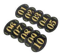 HOOWIFFY 10 Pezzi Etichette Adesive Numeri Armadietto Ovali Plastica, Identificazione Porta e Numero Stanza, Multiuso per Ufficio, Casa e Hotel, Facili da Montare e Rimuovere senza Residui