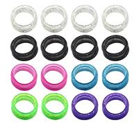 HOOWIFFY 16 Pezzi Anelli per Dita a Forbice in Silicone Colorato Antiscivolo, Protezione Polpastrelli per Forbici da Parrucchiere e Toelettatura Animali, Accessori Flessibili per Uso