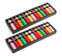 HOOWIFFY 2 Pezzi Abaco per Calcolo Mentale 13 Colonne, e Studenti, per attività di Gruppo e Gioco Creativo, Realizzato in Plastica Perline Colorate e Binario Liscio per Scuola e Ufficio