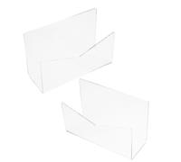 HOOWIFFY 2 pezzi Organizzatore Posta da Scrivania in Acrilico Trasparente Portabuste e Porta Lettere Compatto per Ufficio e Casa Supporto per Cartoline e Biglietti di Auguri Design