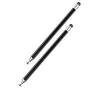 HOOWIFFY 2 Pezzi Penna e Corpo in Metallo con Punta in Silicone Flessibile Capacitiva Doppia Punta Compatibilità e Protezione AntiGraffio per Smartphone e Tablet per Scrittura e Didattica