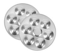 HOOWIFFY 2 Pezzi Tavolozza Rotonda in Alluminio 6 Fori, Antiruggine e Facile da Trasportare, Tavolozza per Pittura ad Acquerello Aspetto Delicato