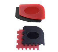 HOOWIFFY 4pezzi Raschietti Plastica per Pulizia Padelle e Grill Design Dentellato e Curvo per Angoli e Incavi Utensili Cucina Indispensabili Nero e Rosso Pratici e Resistenti