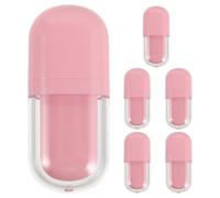 HOOWIFFY 6 tubi vuoti per lucidalabbra Lip Blam - Contenitori per lucidalabbra in plastica rosa con bacchetta per trucco fai da te - Tubo cosmetico da viaggio ovale da 3 ml