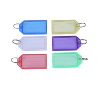 HOOWIFFY 60 Pezzi Etichette Identificative per Chiavi e Bagagli in Plastica Pp con Anelli Metallici Resistenti, per Agenti e Proprietari, Facili da Scrivere e Riutilizzabili