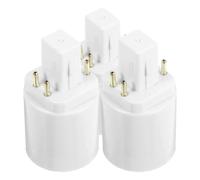 HOOWIFFY Adattatore per Base Lampada G24q a E27 4 Pin in Plastico Bianco 3 Pezzi per Uffici e Case Prestazioni Stabili e Applicazione Versatile